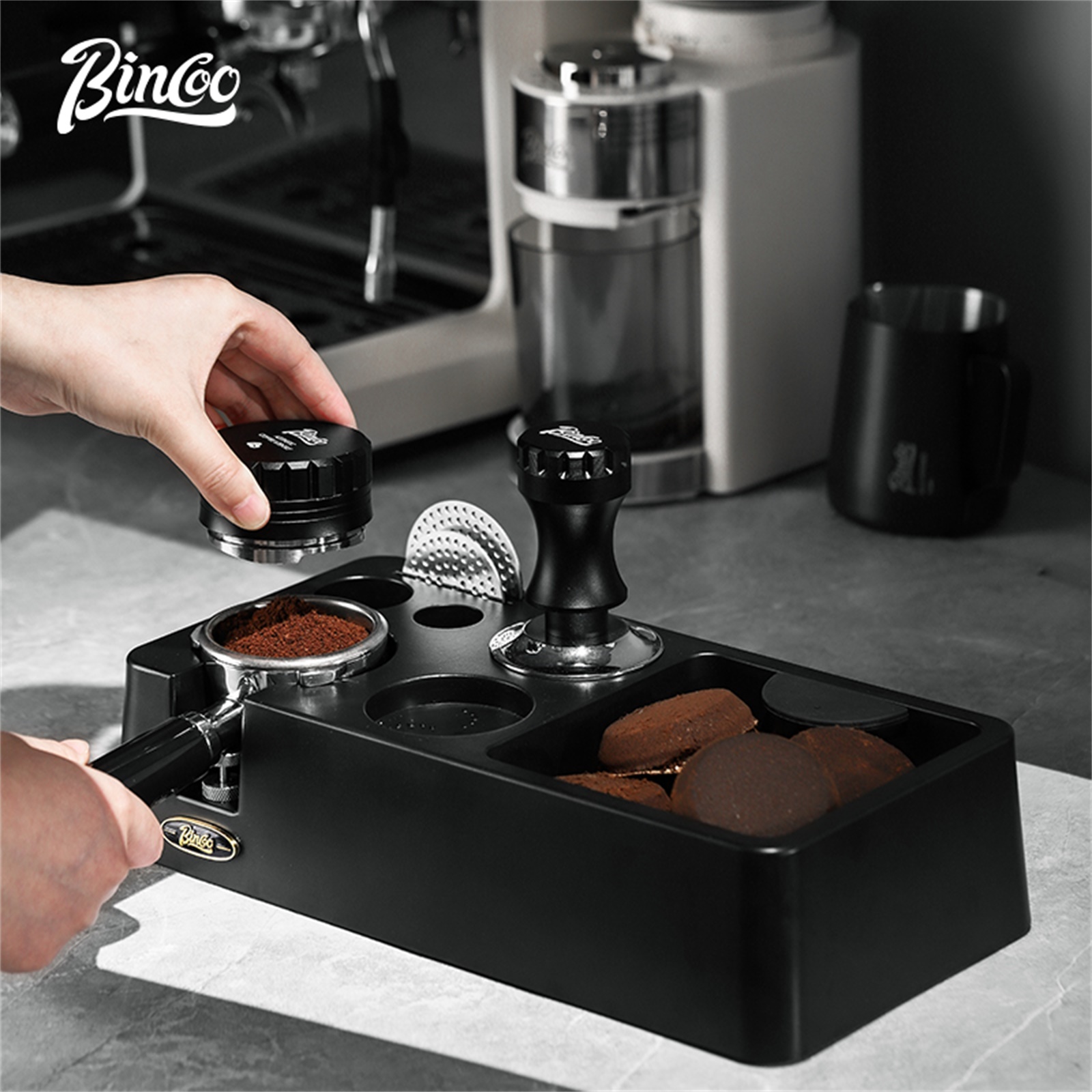 Coffee Tamper Leveler - Bincoo Koffie Distributeur 51/58mm Doek Poeder
