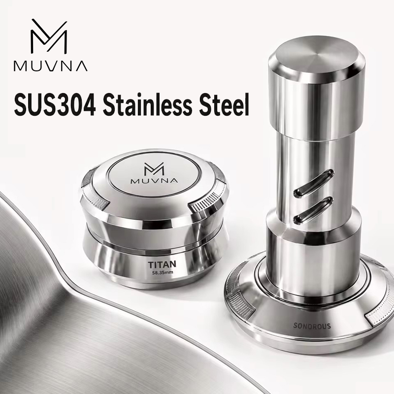 Coffee Tamper Leveler - MUVNA RVS Koffietamper Koffiedistributeur 51/53/58mm Zelfnivellerende