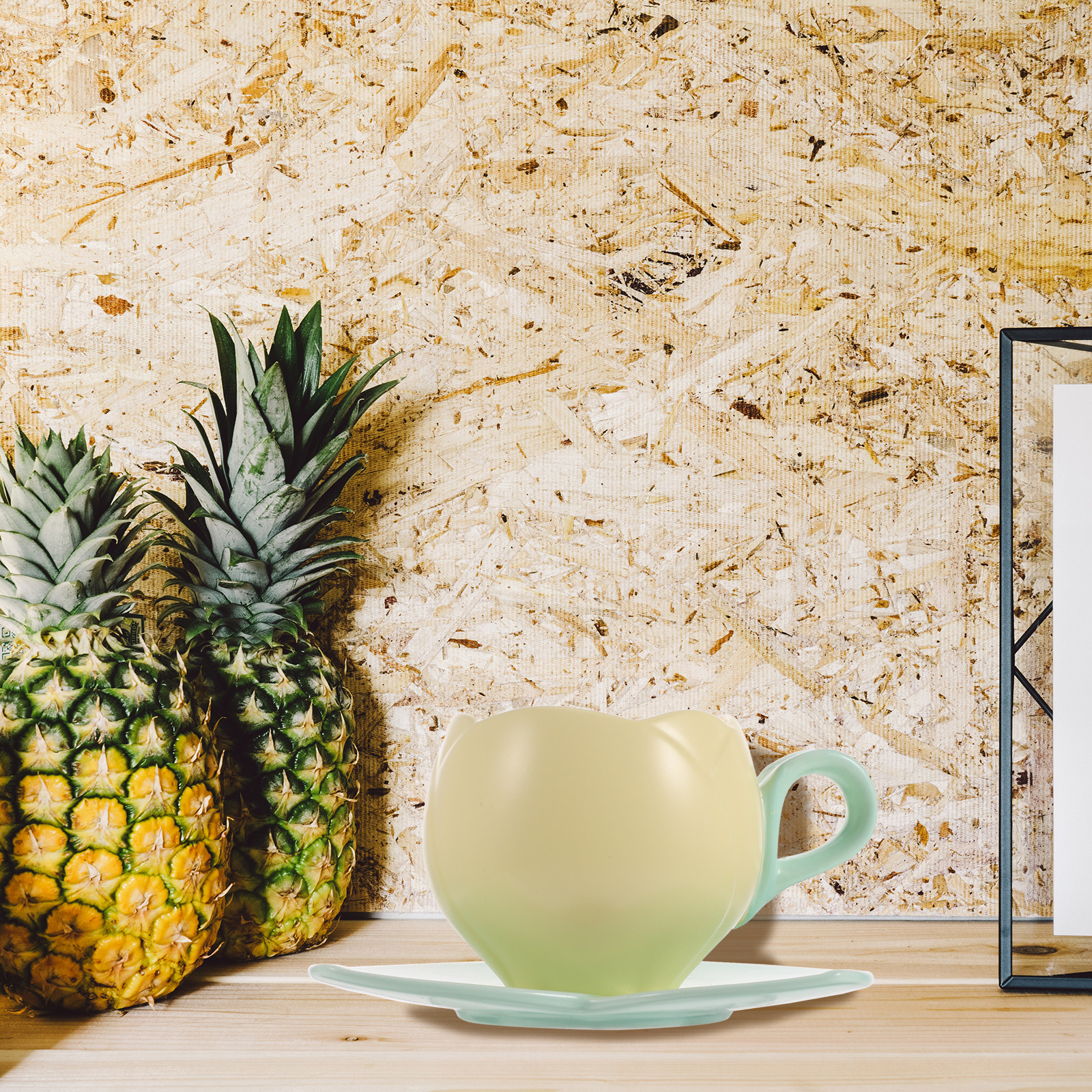 Coffee Tea Drink - 1Set keramische koffiekop met schotel, tulpendesign,