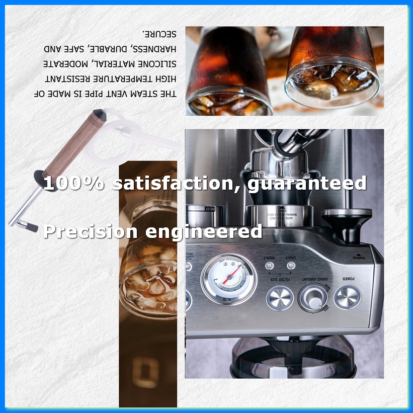 Coffee & Tea Maker Machine - Koffiemachine Stoomreinigingsborstel Nylon Anti-verbrandingsborstel met houten