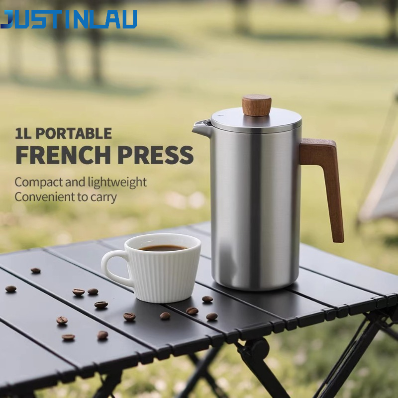 Coffee Tea Press - JUSTINLAU 1000ml RVS French Press Pot