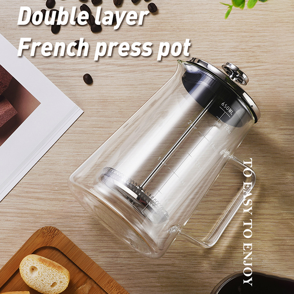 Coffee Tea Press - Dubbele lagen Franse perspot Hoge borosilicaat