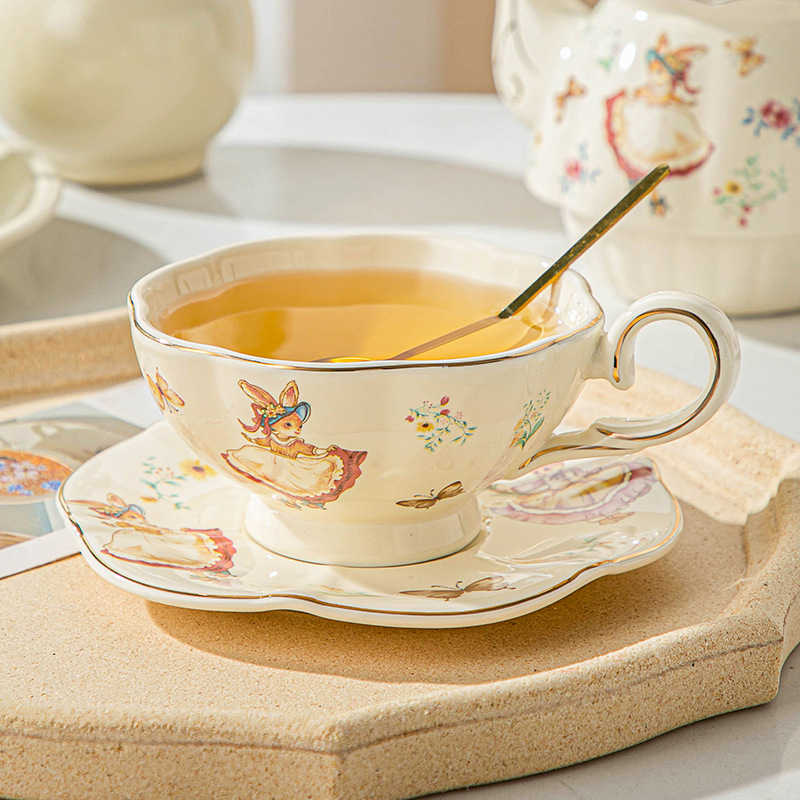 Coffee Tea Gift Set - Engelse retro koffiekop en bord, Alice