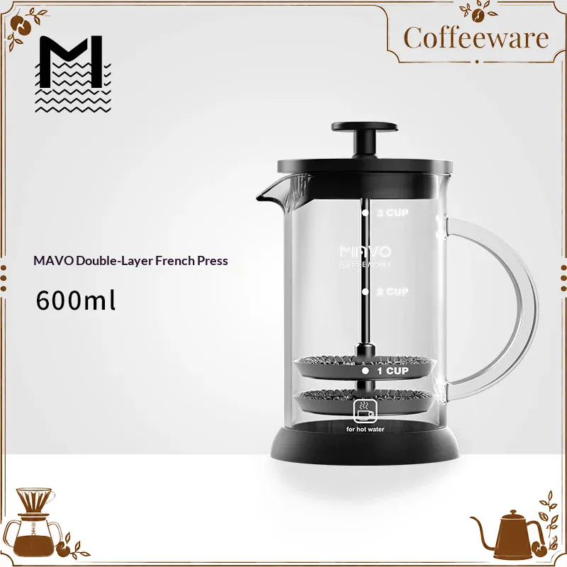 Coffee Tea Press - MAVO French Press Koffiezetapparaat Dubbel Mesh