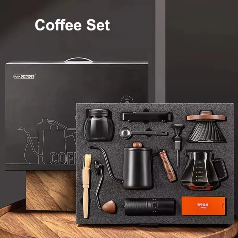 Coffee Tea Gift Set - 10-delige reis koffieset met handmatige koffiemolen,