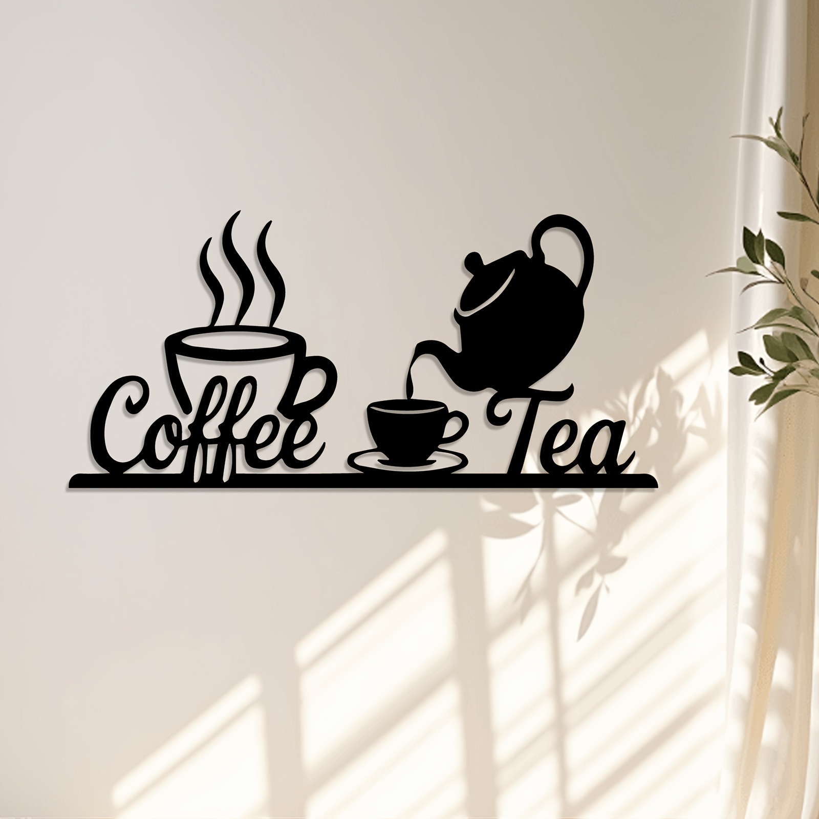 Coffee Tea Press - Rustieke metalen wanddecoratie (1 stuk) -