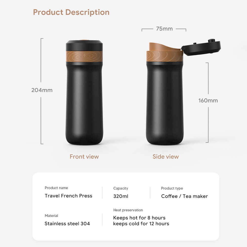 ICafilas 320 ml draagbare Fran - Coffee Tea Press recensie en prijs